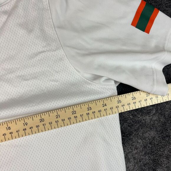Adidas Miami Hurricanes NCAA Jersey White V-Neck Short Sleeve Men's 2XL NWT - Picture 7 of 11